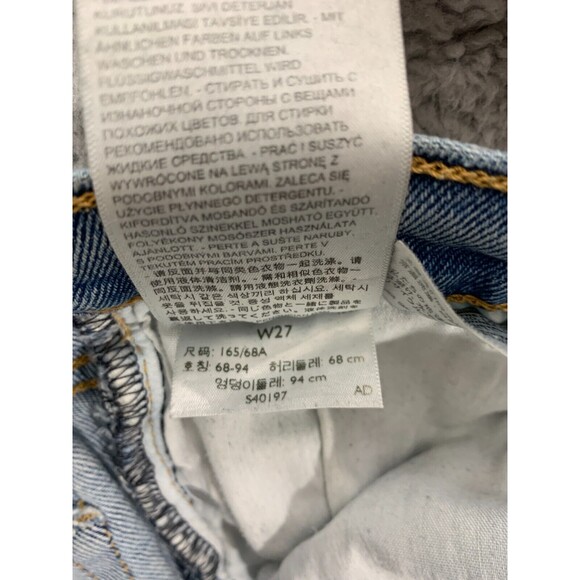 LEVI's W27 / 27 Hidden Button Fly Light Wash Denim Blue Jeans 5-Pocket Design - Picture 6 of 12